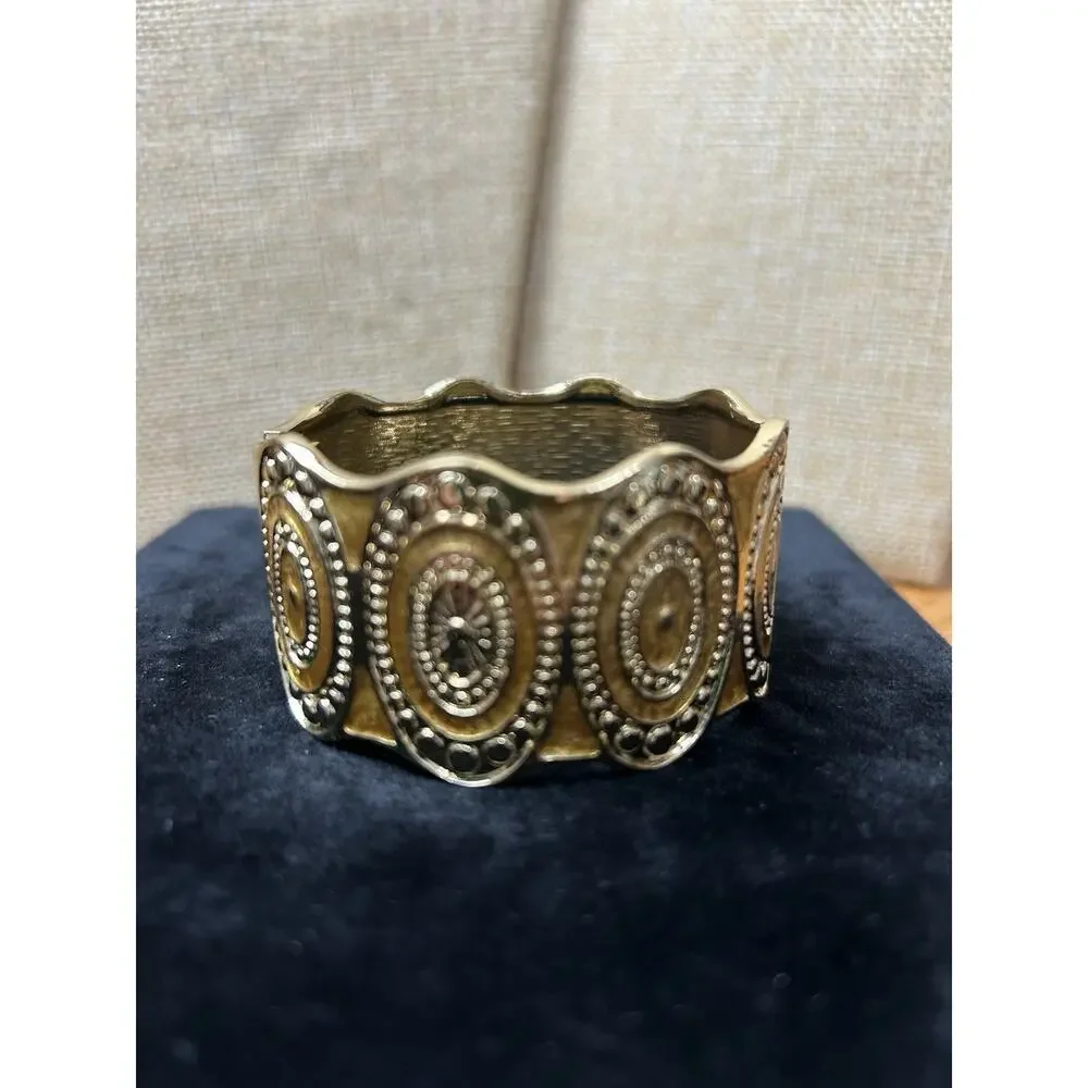 Sequin Nordstrom Multicolor Gold Tone Statement Enamel Bangle Bracelet #48